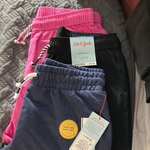 New shorts 3 pairs.  Pink black blue size 10-12